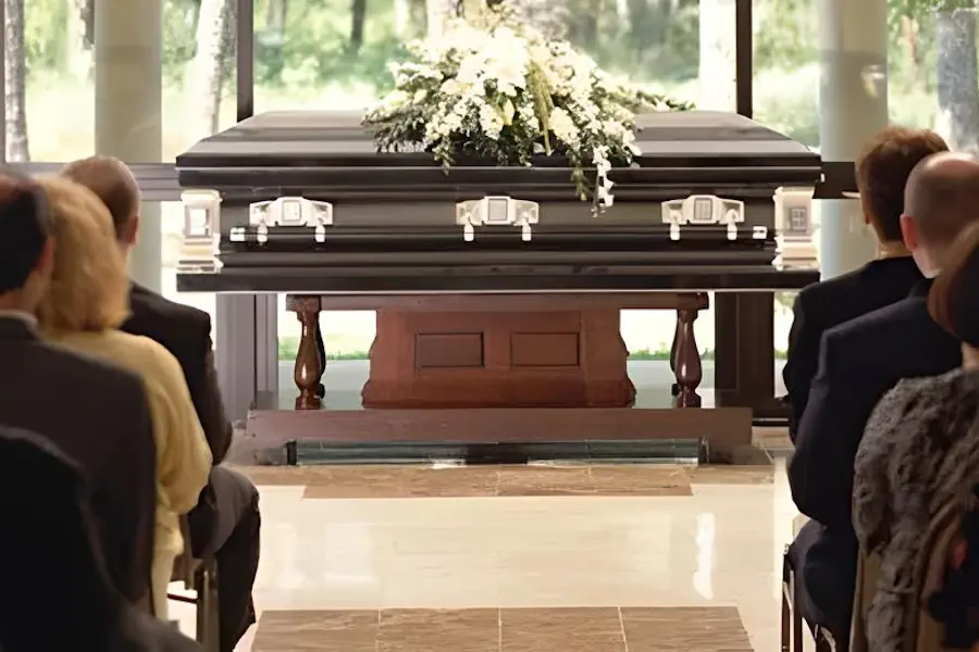 A traditional funeral service before burial